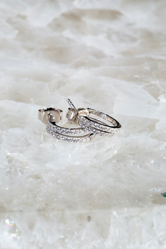 Sterling silver double huggie