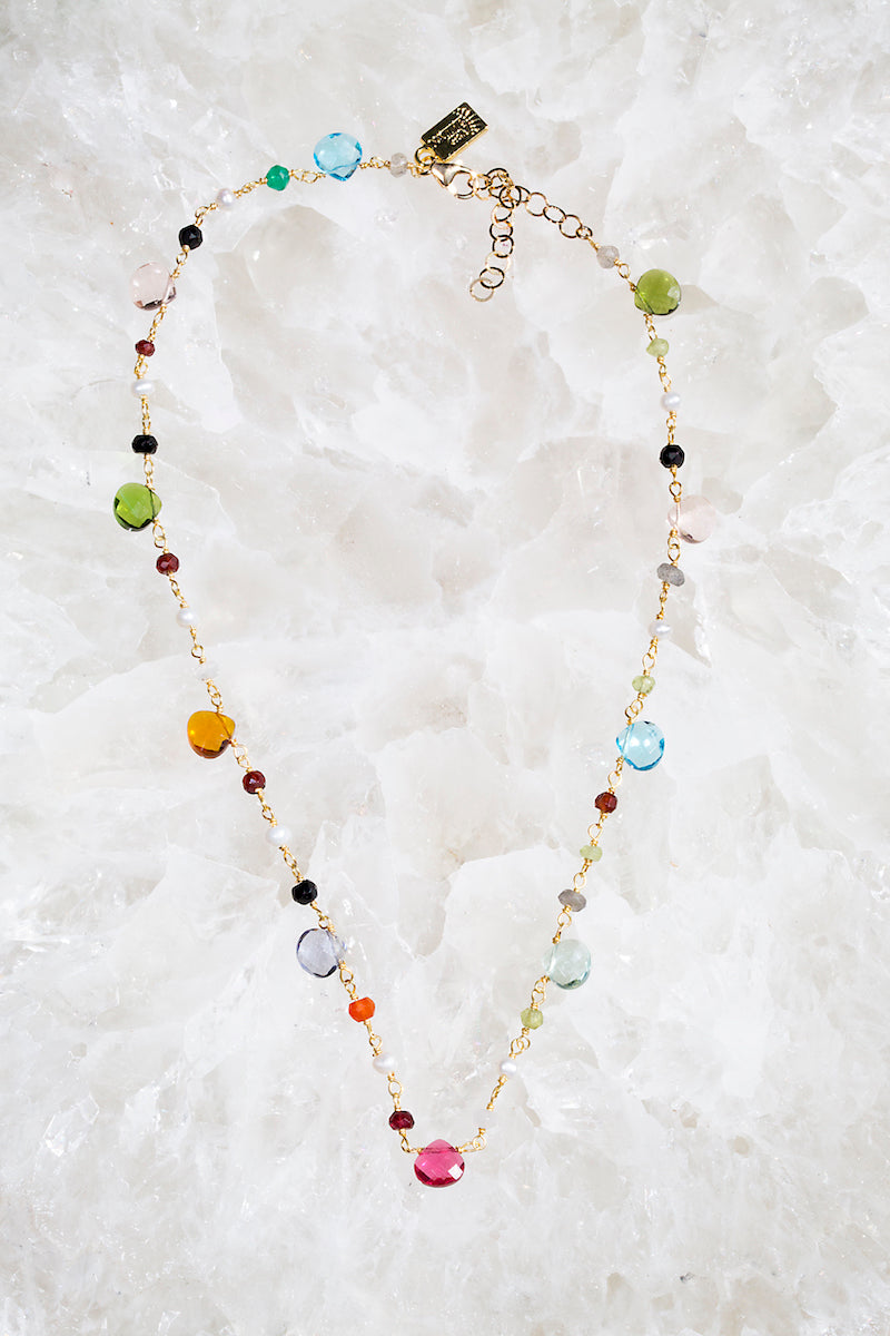 colored semi precious gemstone necklace 