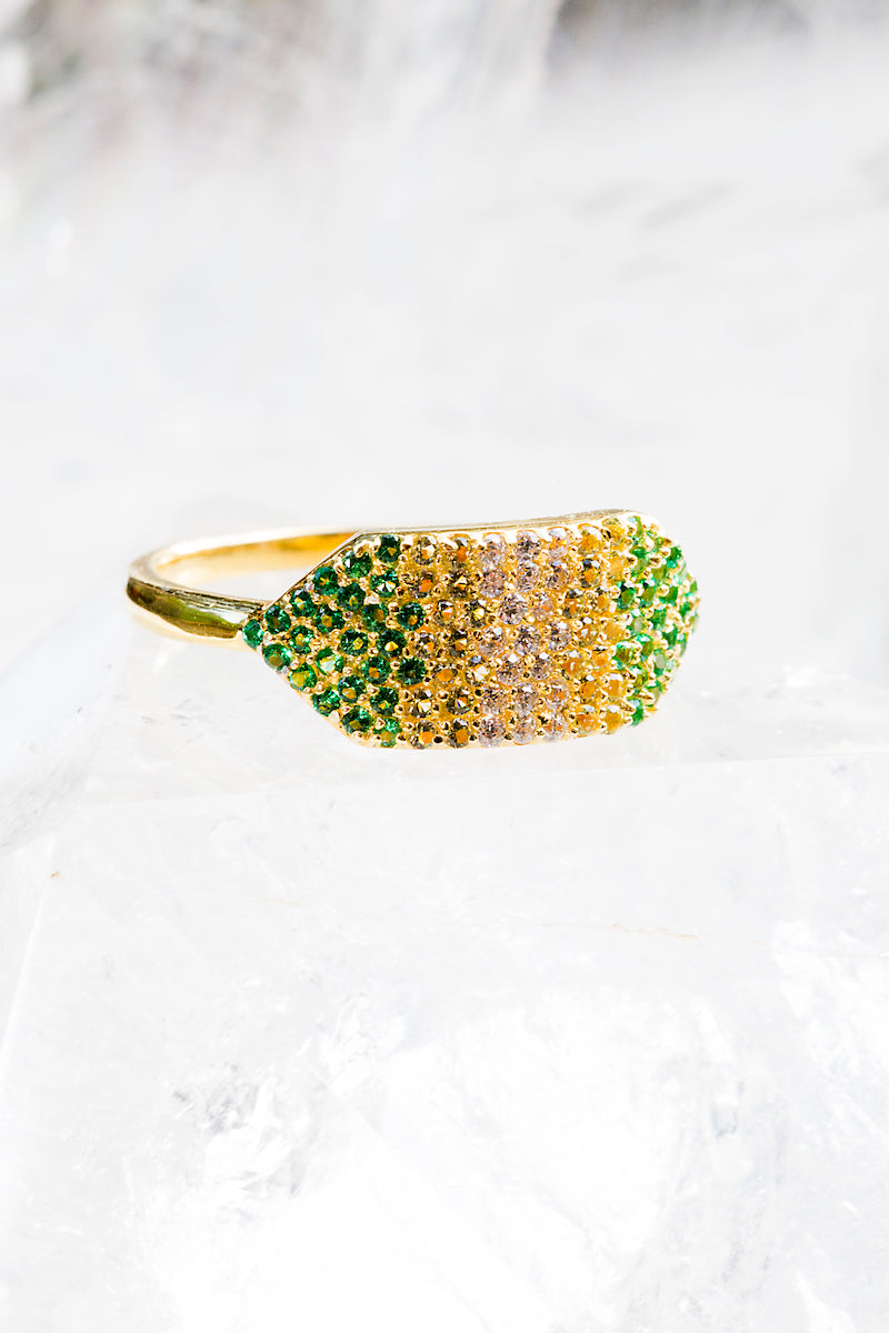 green ombre bar ring