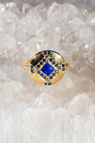 Geometric lapis lazuli ring