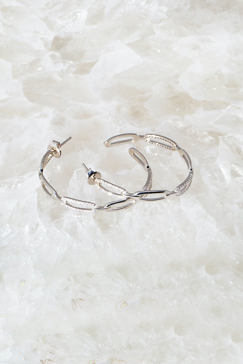 silver chain link hoops 