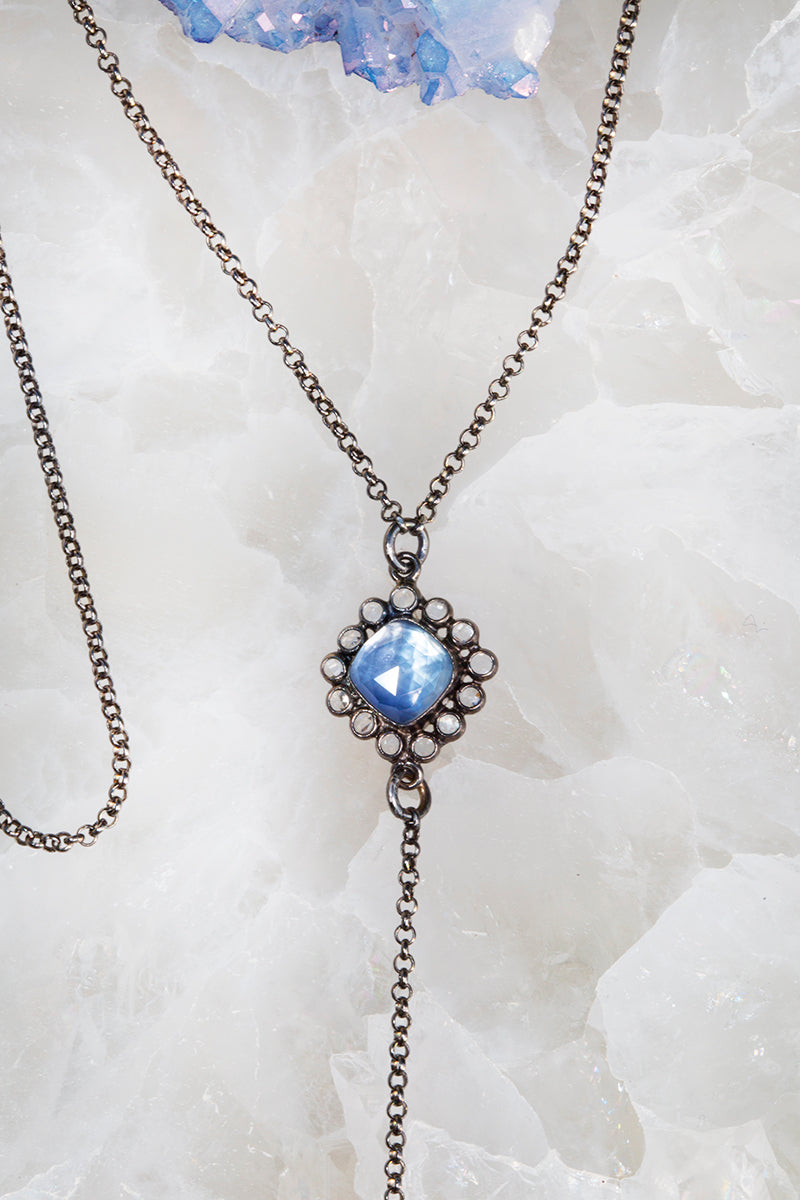 lapis lazuli black Y necklace 