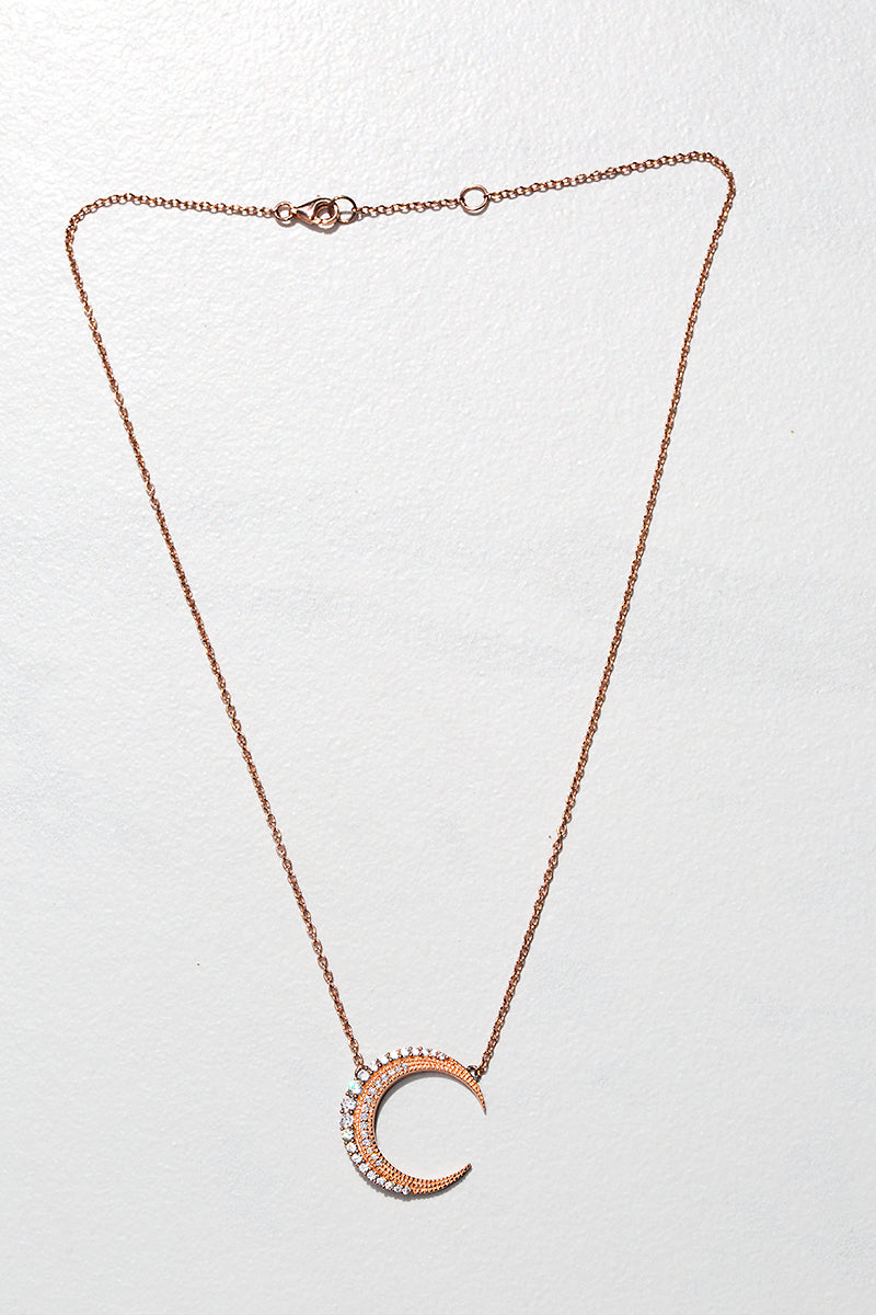 rose gold crescent necklace 
