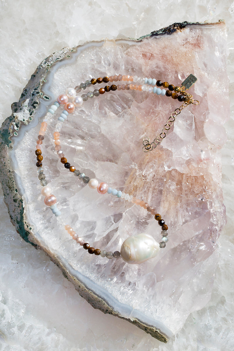 ombre beaded necklace 