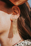 Rainbow chain climber earrings