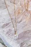 tiny opal and moonstone necklace 