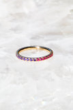 colorful purple and pink stack ring